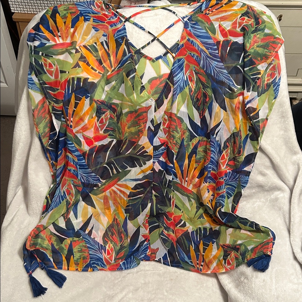 Kona Sol Multicolor Tropical Cover-Up - Picture 2 of 3